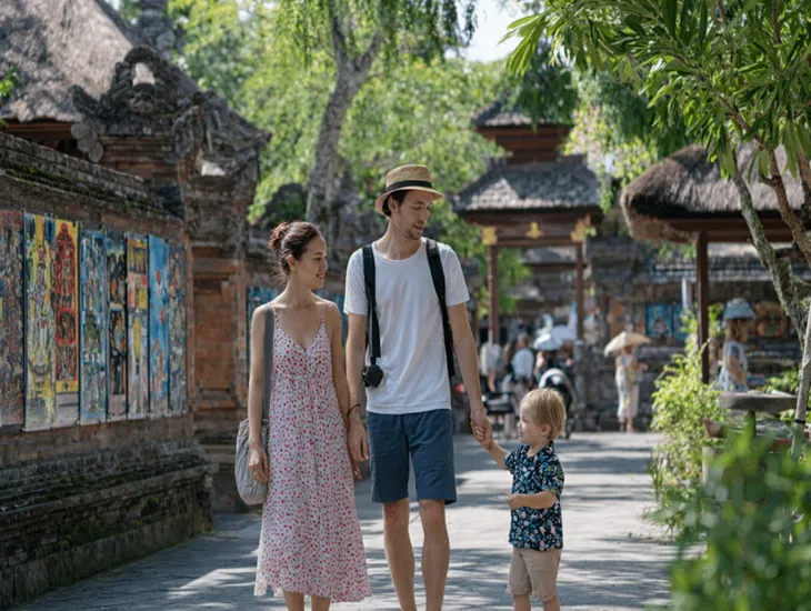 Art Galleries in Bali 2026 – Neka Museum Ubud stroll, shaded pavilion atmosphere, and stress-free family art discovery