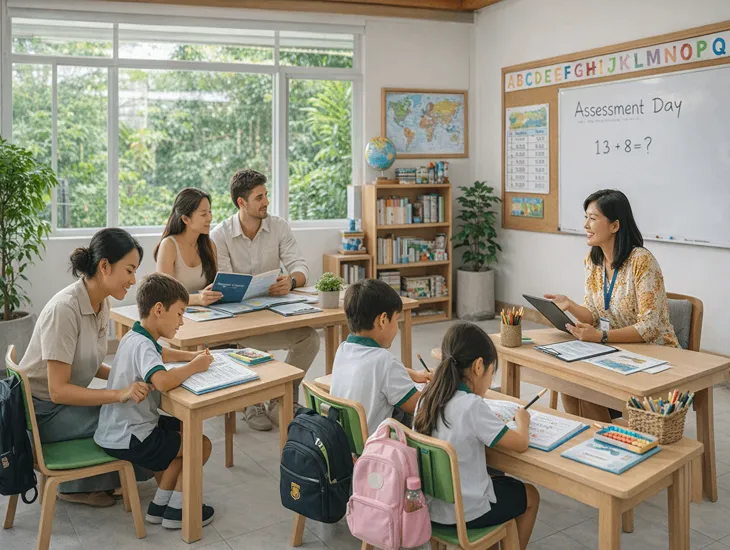 Learning Facilities in Indonesia 2026 – Experienced teacher guiding young students in a bright room