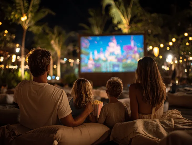 Outdoor Cinemas in Bali 2026 - Family movie nights, safe supervision, and nanny services