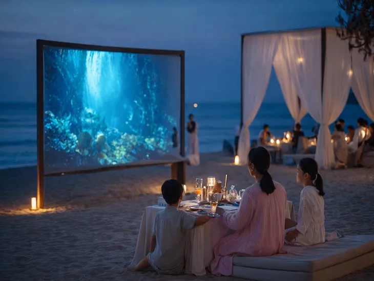 Ku De Ta in Bali 2026 – Culinary cinema night planning, beachside supervision needs, and nanny support for younger children