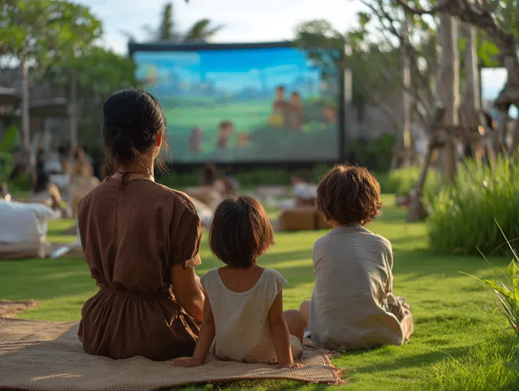 Azul Beach Club in Bali 2026 – Early garden movies for kids, safe activity supervision, and nanny support for Sunday family outings
