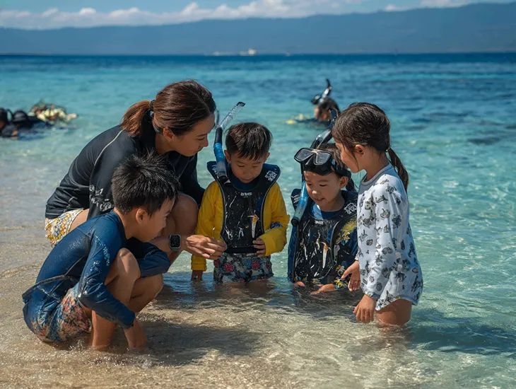 Childcare in Bali 2026 – Professional beach supervision, flotation safety, and safe toddler activities