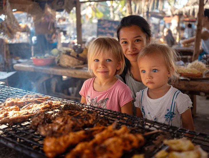 Sunday Markets in Bali in South Bali with food stalls, live music, family walks, and babysitter support