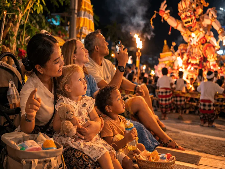 Ogoh-Ogoh Parade in Bali 2026 – Cultural processions in Ubud with professional child safety and ear protection