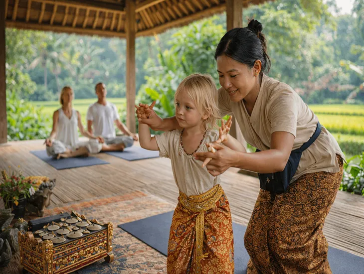 Wellness Ashram in Bali 2026 – Budget spiritual retreats featuring Balinese dance, local cooking classes, and jungle meditation for families.
