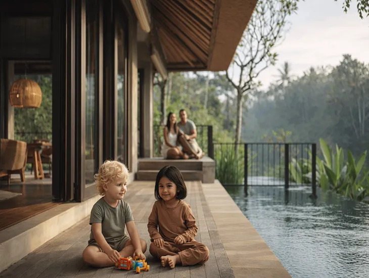 Villas In Ubud For Families 2026 – Educational games, pool safety supervision, and creative play for expat children in Bali.