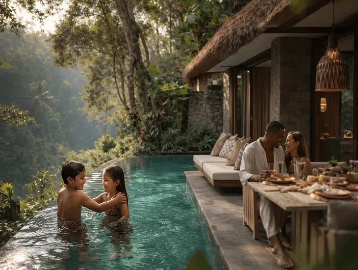 Villas in Ubud for Families 2026 – Heated pool comfort, private dining, and luxury jungle valley views