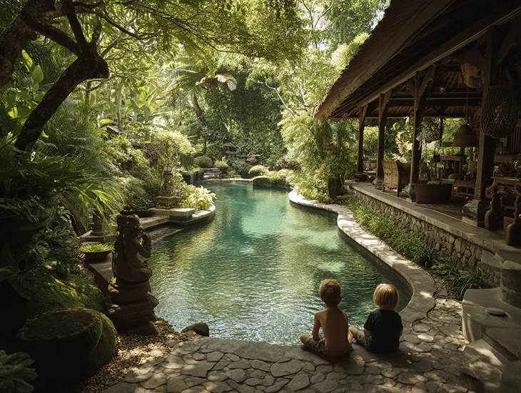Villas in Ubud for Families 2026 – Traditional Balinese estate, jungle-view pool, and peaceful garden retreat