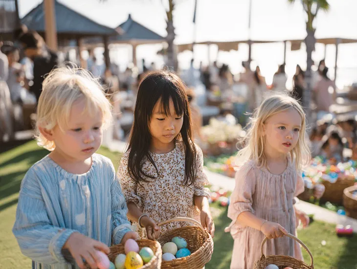 Easter Brunches In Indonesia 2026 - Family enjoying a beachfront buffet with live music and games