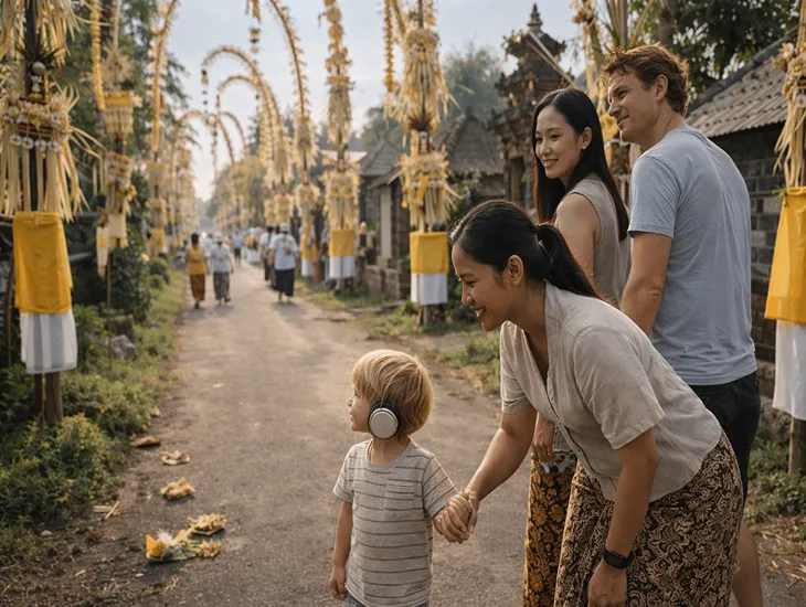 Festivals in Bali 2026 – Galungan Penjor displays, Kuningan traditions, and respectful family viewing tips