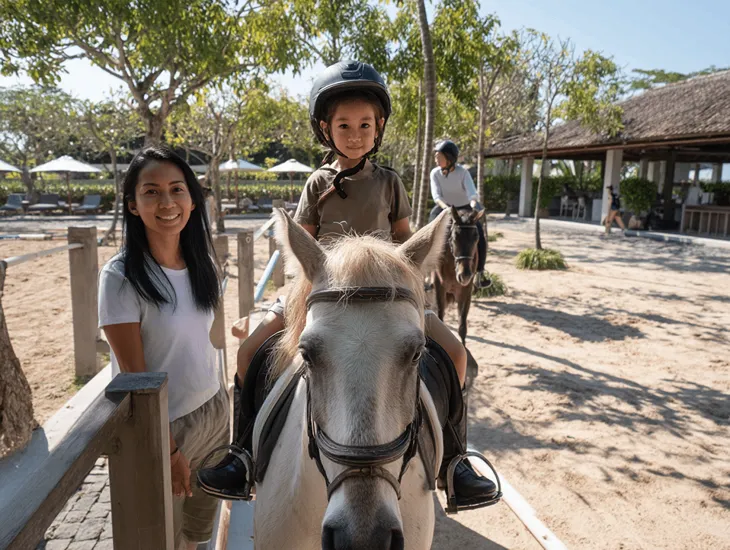 Umalas Equestrian Resort in Bali 2026 – Family riding experiences, certified safety standards, and premium horse activities for children