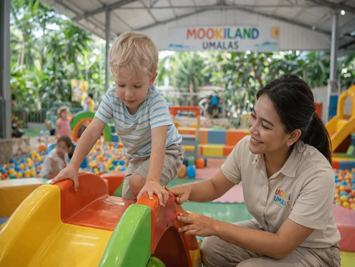 Best Indoor Playgrounds in Bali at Mookiland Umalas with covered play areas, toddler-friendly zones, and safe family fun
