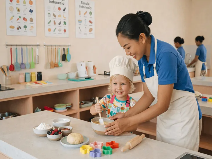 Kids cooking classes in Bali at Cubby House Kids Kitchen in Canggu with family-friendly sessions and supervised learning