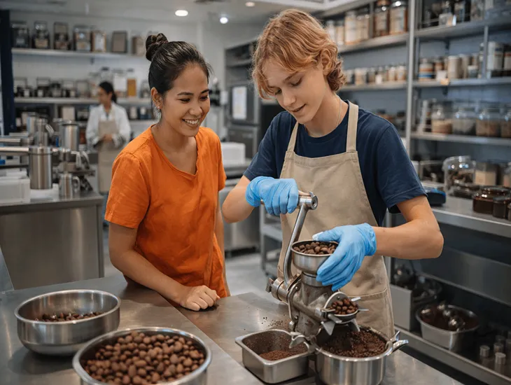 Chocolate Workshop in Bali 2026 at Primo Chocolab Tabanan with bean-to-bar cacao making and hands-on family experience