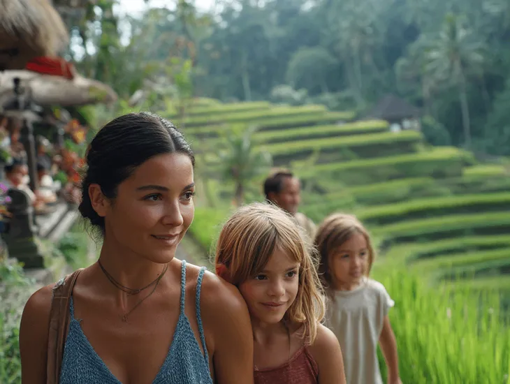 Tour Companies in Bali 2026 – Children exploring rice terraces with a professional caregiver