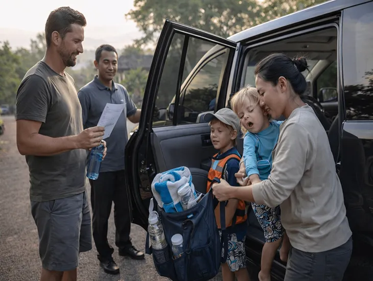Tropical Boat Trips 2026 – A private wooden boat anchored near a vibrant and shallow coral reef bay.
