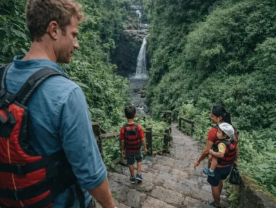 Visit a Secret Waterfall in Bali: Exploring Nungnung Waterfall with the Family