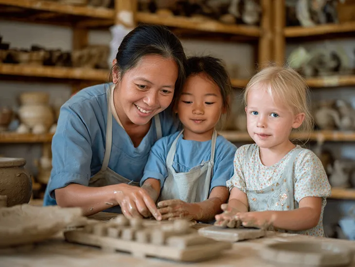 Kids activities in Ubud 2026 – Sari Api ceramics workshops, non-toxic clay sessions, and small-group safety supervision