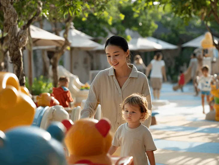 Kids activities in Ubud 2026 – Teddy Bear Park soft-play zones, shaded photo spots, and calm toddler-friendly exploration