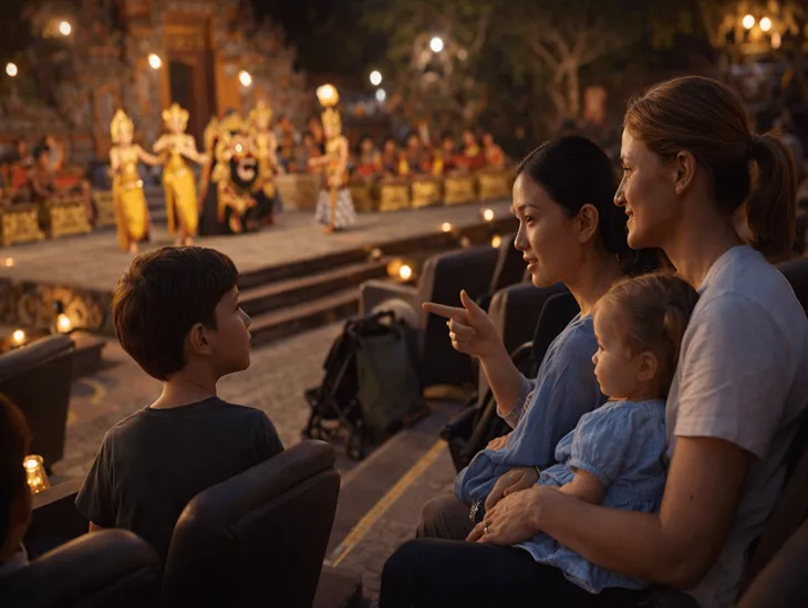 Performance viewing 2026 – A child watching a cultural performance from the front row.