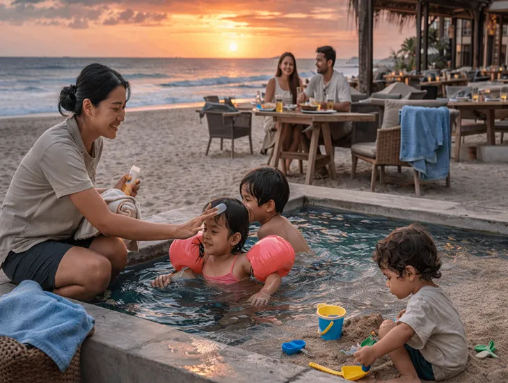 Kid-Friendly Restaurants in Seminyak 2026 – Pool supervision, sunset dining, and safe kids play