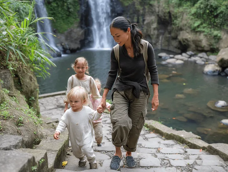 Waterfalls in Bali 2026 – Safe family trekking with kids and a professional guide in the jungle