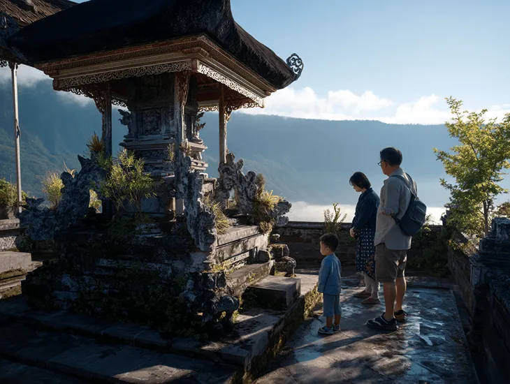 Culture in Bali 2026 – Sacred mountain shrines, local temple etiquette, and respectful family tourism