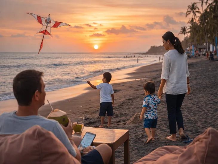 Activities in Indonesia 2026 – Expat kids enjoying creative playtime safely at a local garden