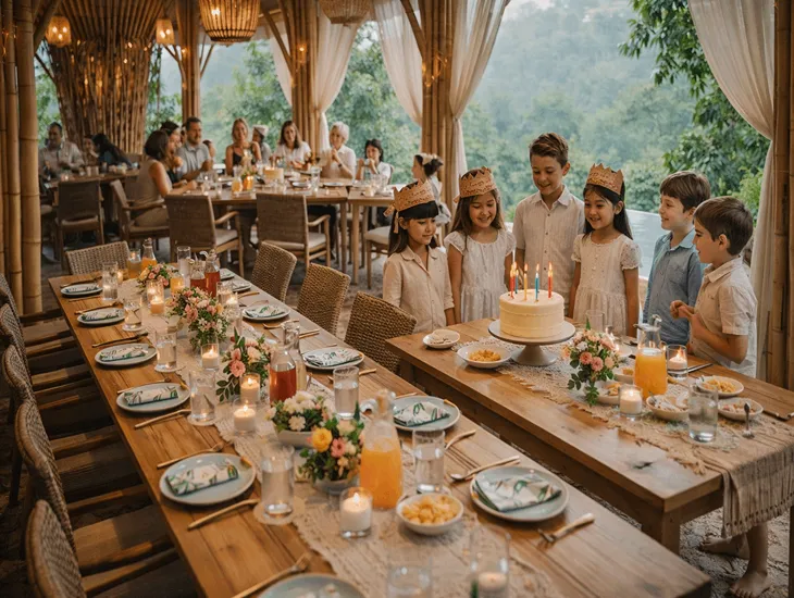 Birthday Venues in Bali for Kids – Private jungle event space, stylish celebration setting, and mixed-age birthday venue in Ubud