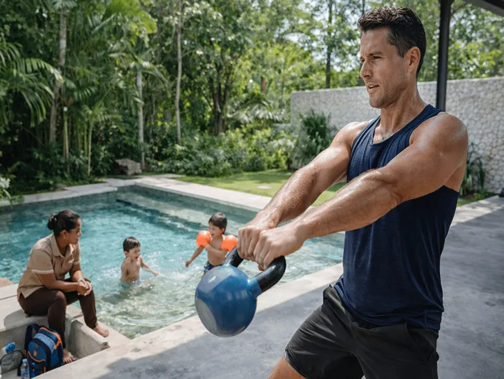 Family Gyms in Uluwatu Bali – Father’s wellness journey, childcare support, and safe family fitness routine in Bali