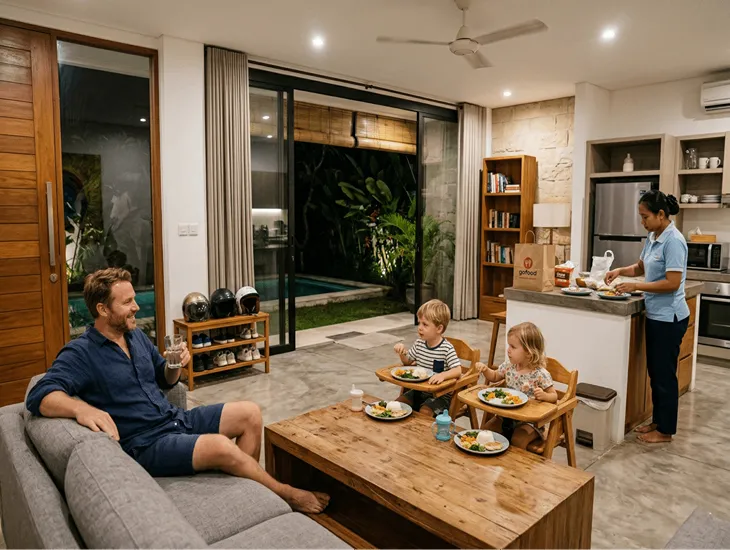 Food Delivery Services in Bali – Family dinner logistics, babysitter support, and safe villa meal routines in Pererenan