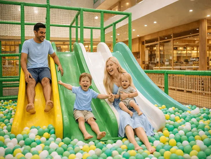 Family Parks in Bali – Indoor playground, safe foam-padded play areas, and family-friendly dining in Canggu