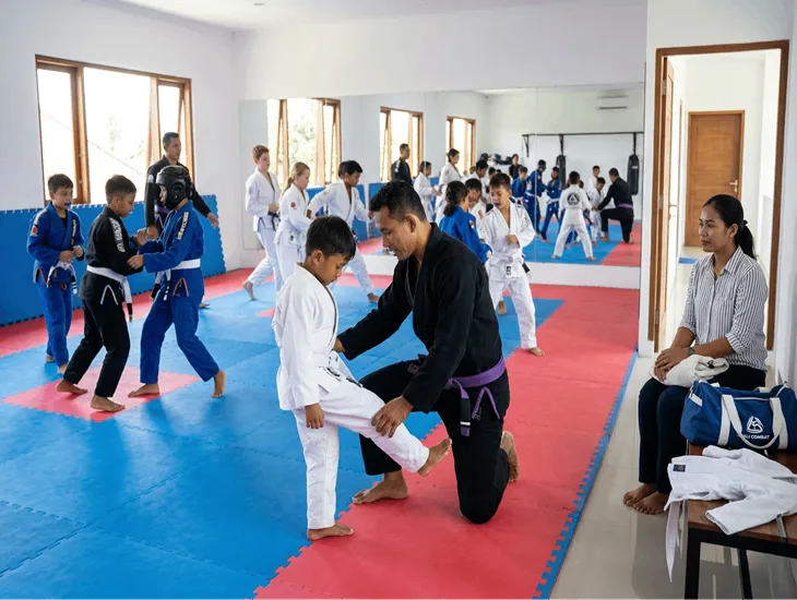 After-School Activities in Bali – Kids’ martial arts training, discipline development, and babysitter support for class routines