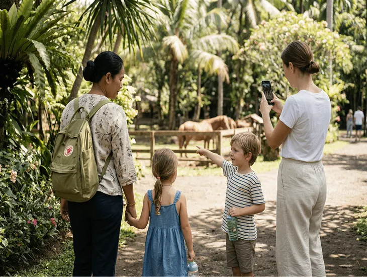 Pony Rides for Kids in Bali – Wildlife park visit, family crowd management, and babysitter support for children