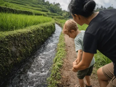 Subak Museum Rice Farm Area in Tabanan in Bali for Kids