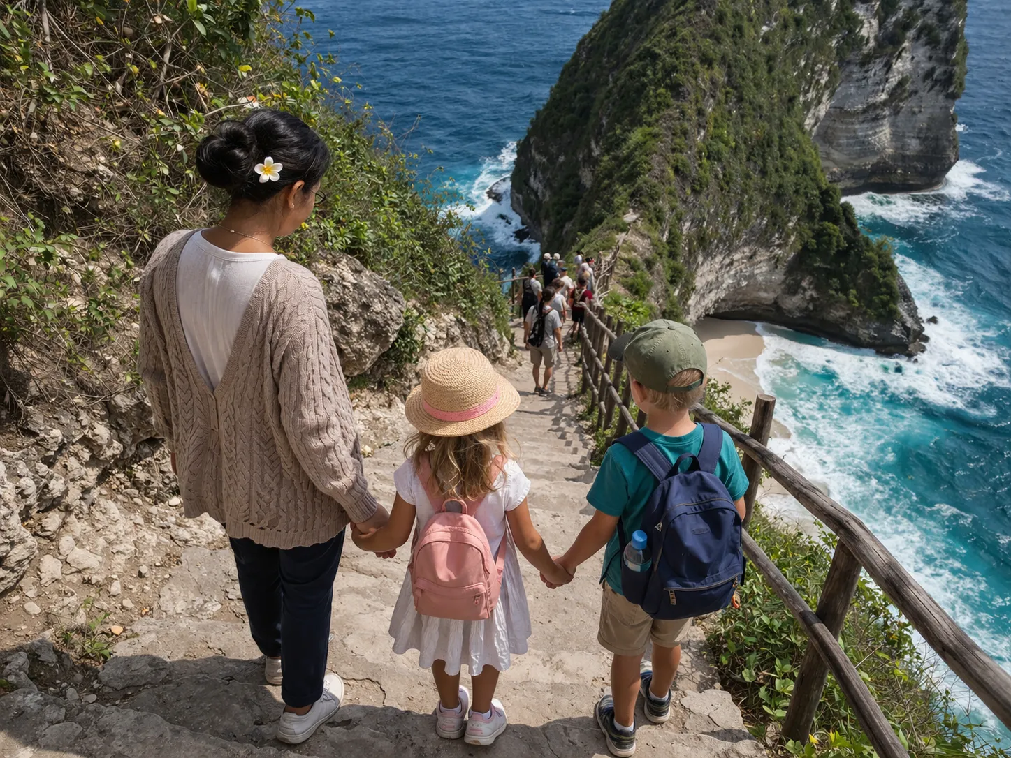 Babysitter in Bali 2026 – A professional childcare assistant manages children near the viewing area.