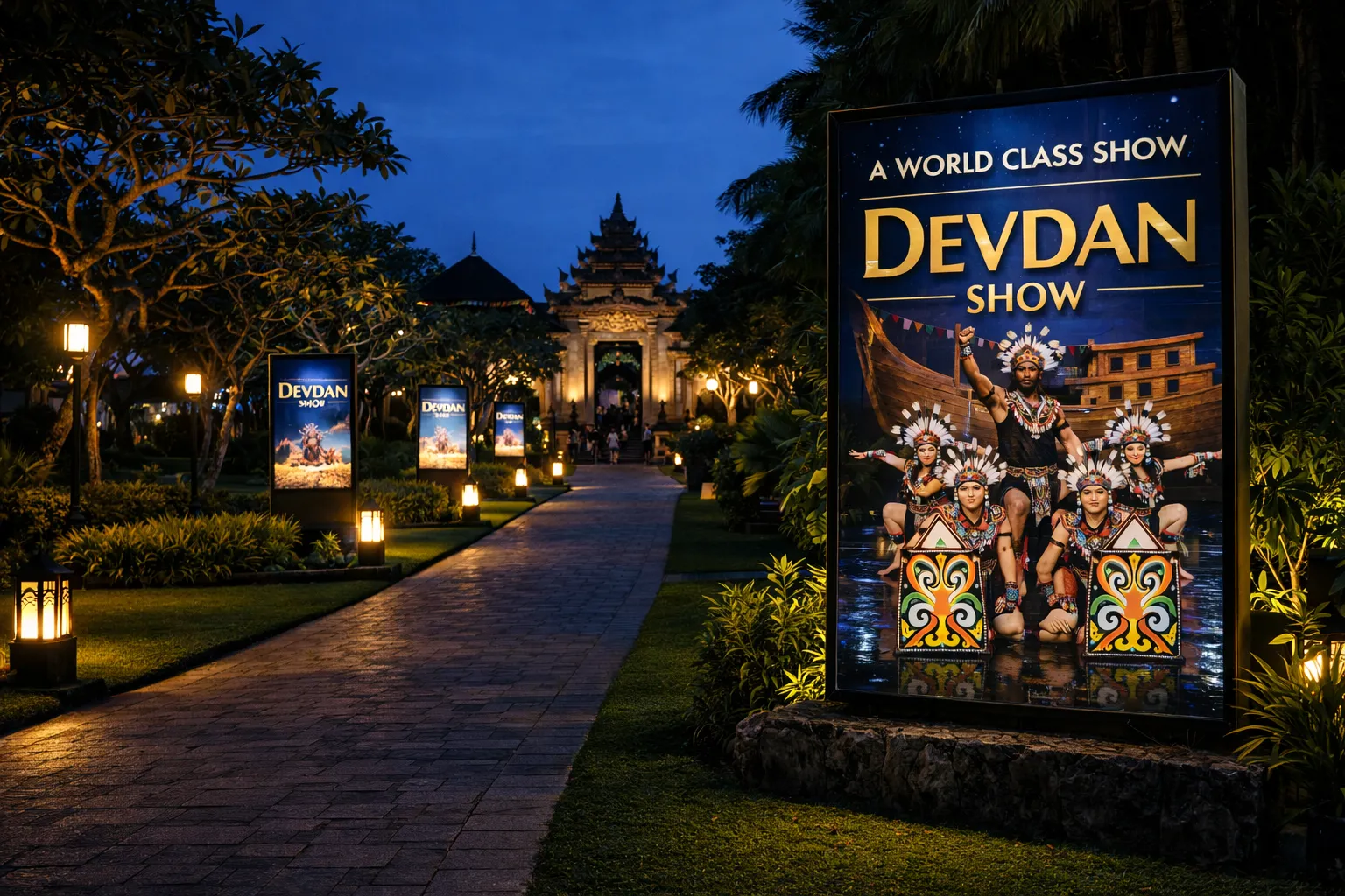 Cultural Theatre 2026 – A babysitter in Bali guiding children to their seats in the theatre.