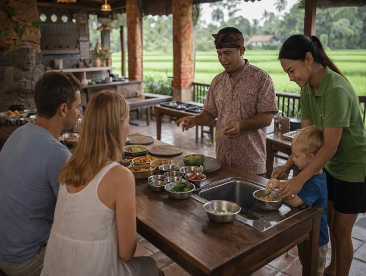 Cooking Class in Bali for Kids 2026 – Educational games, pool safety supervision, and creative play for expat children.