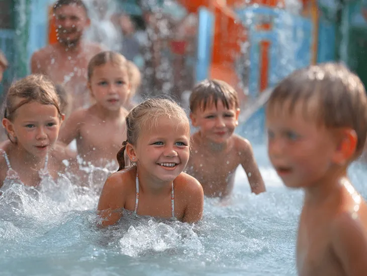 Babysitter in Bali Services 2026 – Caregiver assisting kids at the exciting foam pool attractions