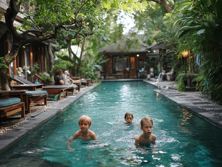 Family Pool Clubs in Bali 2026 – Adult-focused venues, hidden poolside hazards, toddler dehydration risks, and stress-free visits with professional babysitter support