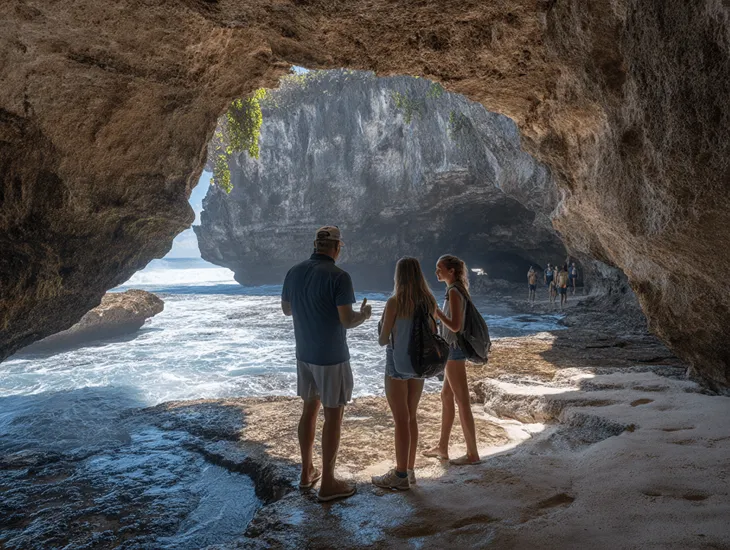 Babysitter in Bali Activities 2026 – Teenager safety orientation, cave exploration supervision, and tidal awareness for families in Uluwatu