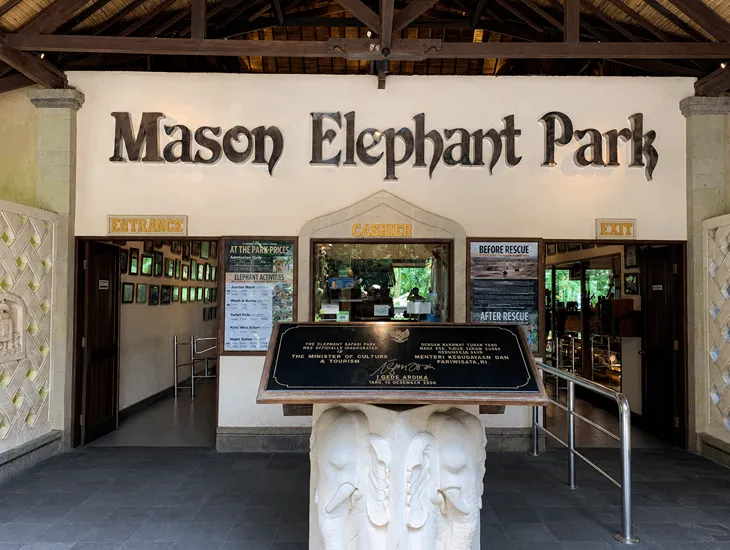 Mason Elephant Park 2026 – Babysitter in Bali watching a child observe wildlife from a safe distance