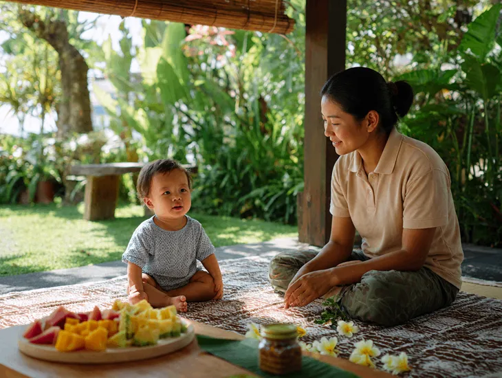 Allergy Management for Babies in Bali 2026 – tropical fruits, insect bites, seafood exposure, and professional caregivers preventing reactions in the island heat