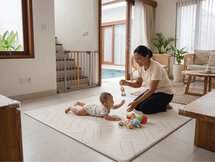 Crawling Styles in Babies 2026 – floor‑time safety and babyproofing, firm play surfaces and blocked hazards, calm supervised tummy time with engaging toys