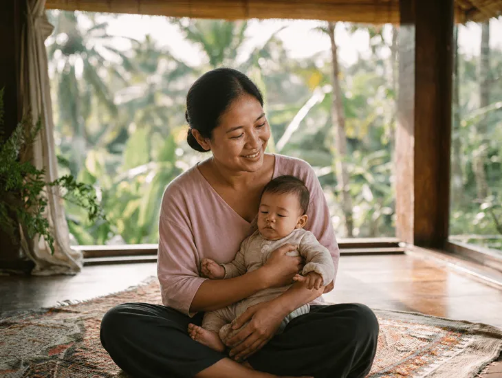 Professional Babysitter Care 2026 – Soothing techniques for infants, musical stimulation in Ubud, and expert caregiver interaction