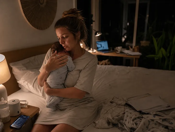 Newborn Care Abroad in Bali 2026 – exhausted expat parents, predictable routines, and babysitters in Bali creating calm, secure homes for infant development