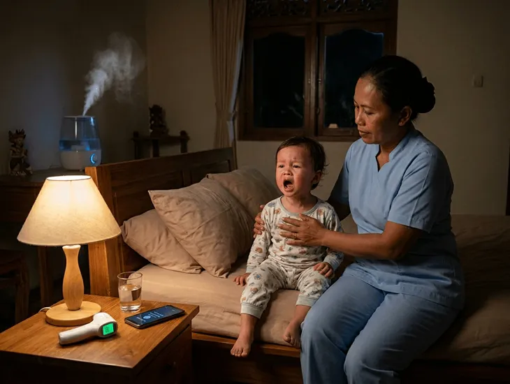 Baby Coughing at Night 2026 – Croup and distinctive barking cough, nighttime symptoms and stridor, when caregivers should seek urgent medical help