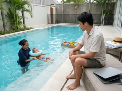 Helping Development Through Baby Swimming Time in Bali