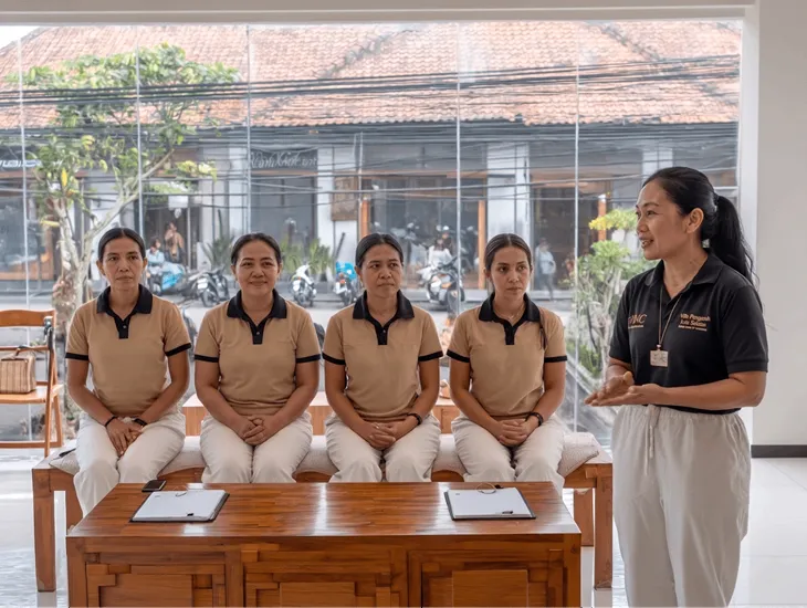 Short Courses for babysitter in Bali 2026 – Professional caregiver practicing pediatric CPR and first aid skills