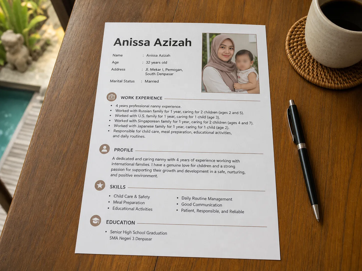 Diverse Childcare Profiles 2026 – Caring professional preparing healthy meals in an expat kitchen